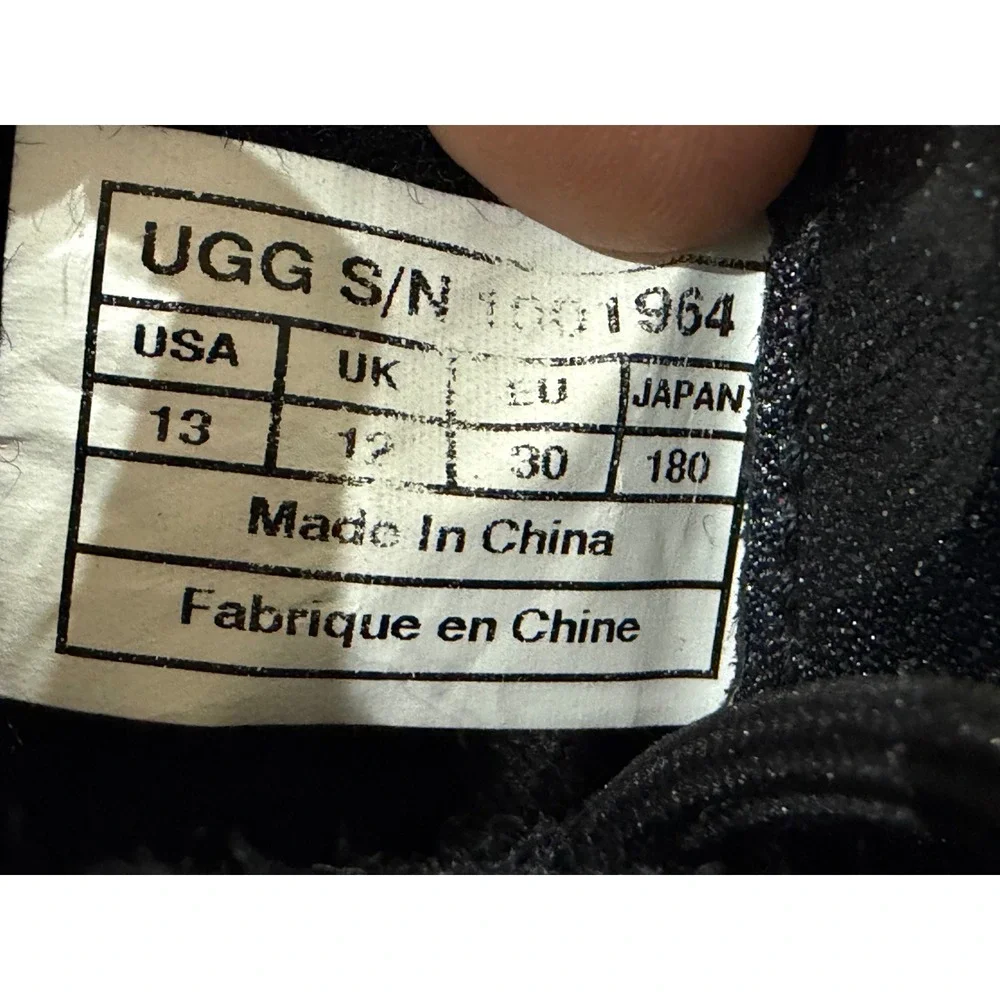 UGG Australia Adirondack II Kids Black Glitter Waterproof Snow Boots 13 1001964